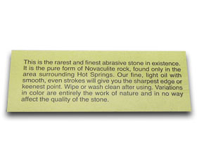 Frost Cutlery™ Knife Arkansas Novaculite Sharpening Stone & Honing Oil