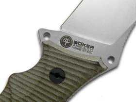 Bรถker Arbolito Knivesโข Buffalo Soul 42 Fixed Blade 02BA316M Green Micarta N695 Stainless Steel Knife
