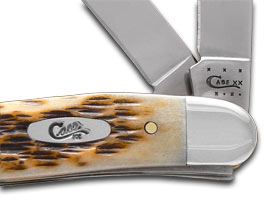 W.R. Case XX Knives Amber Bone Medium Stockman Carbon Steel Pocket Knife 00039