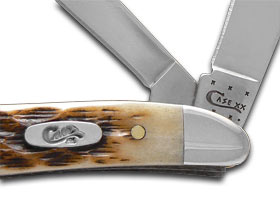 W.R. Case XX Knives Jigged Amber Bone Peanut Stainless Pocket Knife 00045