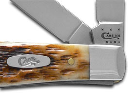 W.R. Case XX Knives Jigged Amber Bone Small Texas Jack Carbon Steel Pocket Knife 00077