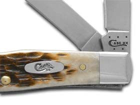 W.R. Case XX Knives Jigged Amber Bone Medium Stockman Carbon Steel Pocket Knife 00079