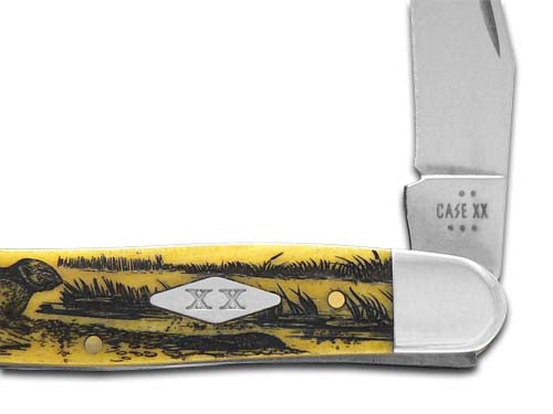 W.R. Case XX Knives Muskrat Scene Yellow Bone 12521MRAT Stainless 1/500 Pocket Knife