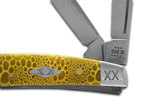 W.R. Case XX Knives Small Congress Lizard Skin Yellow Bone Stainless Pocket Knife 12526YLS
