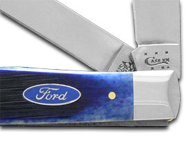 W.R. Case XX Knives Ford Motor Company Blue Bone Trapper Stainless Pocket Knife 14301