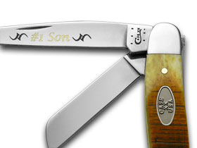 W.R. Case XX Knives No.1 Son Sawcut Antique Bone Stainless Med Stockman 1/500 Pocket Knife 31747 SON1