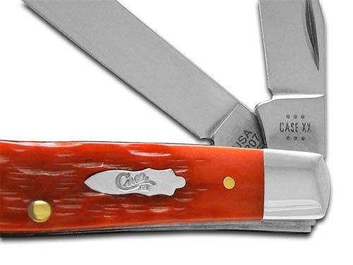 W.R. Case XX Knives Mini Trapper Dark Red Bone 31929 Carbon Steel Pocket Knife