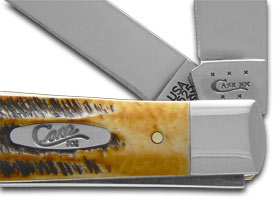 W.R. Case XX Knives Trapper - Genuine 6.5 Bone Stag Pocket Knife 03573