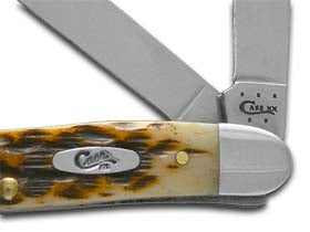 W.R. Case XX Knives Peach Seed Jigged Amber Bone Medium Stockman Stainless Pocket Knife 71129
