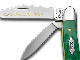 W.R. Case XX Knives Rough Green Father 1/500 Peanut Pocket Knife 50470 F