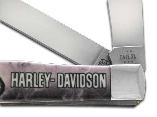 W.R. Case XX Knives Trapper Harley-Davidson White Synthetic 52279 Stainless Pocket Knife
