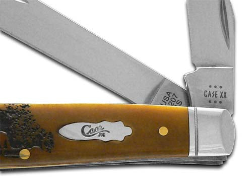 W.R. Case XX Knives Mini Trapper Horses Antique Bone 1/500 Stainless Pocket Knife 58188H