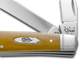 W.R. Case XX Knives Smooth Antique Bone Mini Trapper Stainless Pocket Knife 58188