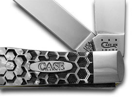 W.R. Case XX Knives Honey Comb Etched White Pearl Corelon Trapper 1/500 Pocket Knife 6073 HC
