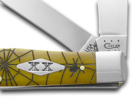 W.R. Case XX Knives Antique Bone Woodland Spiders Stainless Trapper 1/500 Pocket Knife 6142 WS