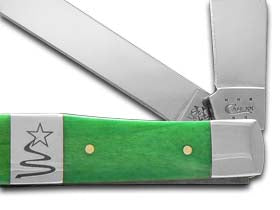 W.R. Case XX Knives Christmas Bright Green Bone Trapper Stainless Pocket Knife 65580