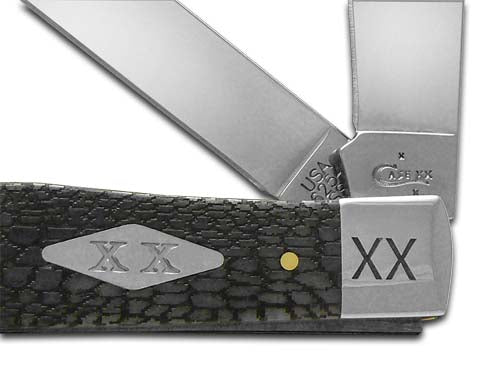 W.R. Case XX Knives Alligator Skin Gray Bone Trapper 1/500 Stainless Pocket Knife 6703AS