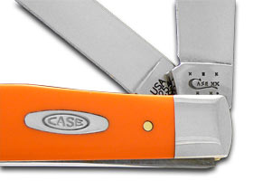 W.R. Case XX Knives Smooth Orange Delrin Trapper Stainless Pocket Knife 80500