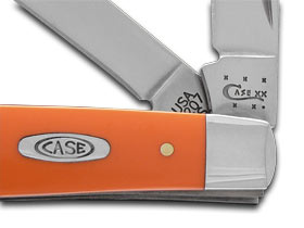 W.R. Case XX Knives Smooth Orange Delrin Mini Trapper Stainless Pocket Knife 80505