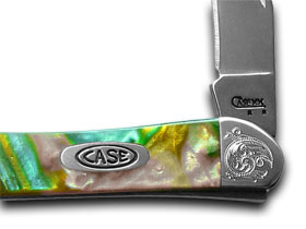 W.R. Case XX Knives Engraved Bolster Series Abalone Genuine Corelon Toothpick Pocket Knife 910096AB/E