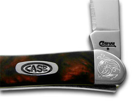 W.R. Case XX Knives Engraved Bolster Series Black Lava Scrolled Toothpick Pocket Knife 910096BKL/E