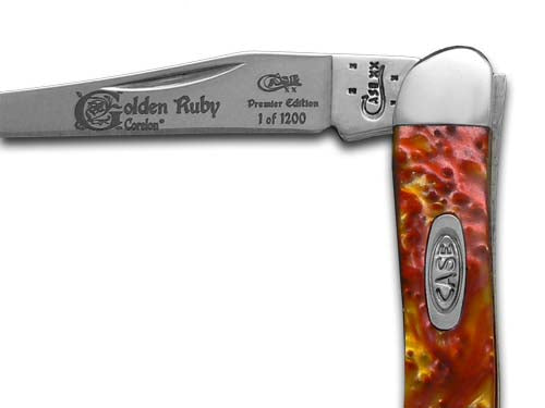 W.R. Case XX Knives Genuine Golden Ruby Corelon Toothpick 1/1200 Stainless Pocket Knife 910096GR