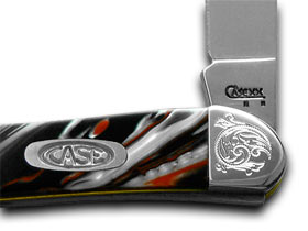 W.R. Case XX Knives Engraved Bolster Series Genuine Man In Black Corelon Toothpick Pocket Knife 910096MB/E