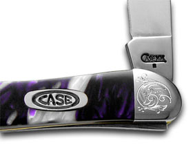 W.R. Case XX Knives Engraved Bolster Series Purple Passion Scrolled Toothpick Pocket Knife 910096PP/E