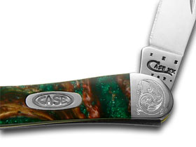 W.R. Case XX Knives Engraved Bolster Series Rain Forest Corelon Toothpick Pocket Knife 910096RF/E