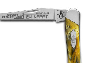 W.R. Case XX Knives Slant Series 24 Karat Corelon Small Toothpick 1/2500 Stainless Pocket Knife S91009624KT