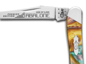 W.R. Case XX Knives Slant Series Abalone Corelon Small Toothpick 1/2500 Stainless Pocket Knife S910096AB