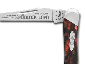 W.R. Case XX Knives Slant Series Black Lava Corelon Small Toothpick 1/2500 Stainless Pocket Knife S910096BKL