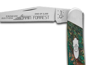 W.R. Case XX Knives Slant Series Rain Forrest Corelon Muskrat 1/2500 Stainless Pocket Knife S9200RF
