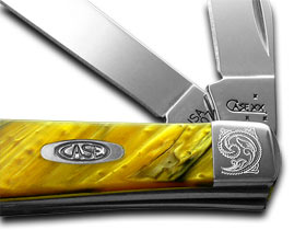W.R. Case XX Knives Engraved Bolster Series 24K Gold Corelon Mini Trapper Pocket Knife 920724KT/E