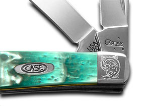 W.R. Case XX Knives Engraved Bolster Series Genuine Cloudland Corelon Mini Trapper Pocket Knife 9207CL/E