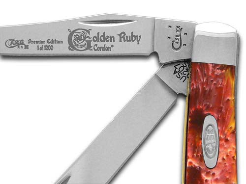 W.R. Case XX Knives Genuine Golden Ruby Corelon Mini Trapper 1/1200 Stainless Pocket Knife 9207GR