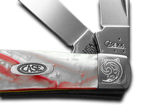 W.R. Case XX Knives Engraved Bolster Series Genuine Peppermint Corelon Mini Trapper Pocket Knife 9207PM/E