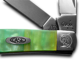 W.R. Case XX Knives Engraved Bolster Series Genuine Rainbow Corelon Mini Trapper Pocket Knife 9207RB/E