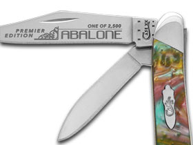 W.R. Case XX Knives Slant Series Abalone Corelon Peanut 1/2500 Stainless Pocket Knife S9220AB