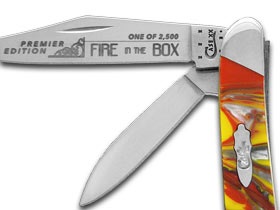 W.R. Case XX Knives Slant Series Fire In The Box Corelon Peanut 1/2500 Stainless Pocket Knife S9220FIB