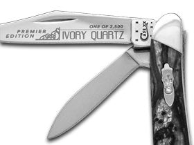 W.R. Case XX Knives Slant Series Ivory Quartz Corelon Peanut 1/2500 Stainless Pocket Knife S9220IQ