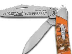 W.R. Case XX Knives Slant Series Oktoberfest Corelon Peanut 1/2500 Stainless Pocket Knife S9220OF
