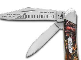 W.R. Case XX Knives Slant Series Rain Forrest Corelon Peanut 1/2500 Stainless Pocket Knife S9220RF