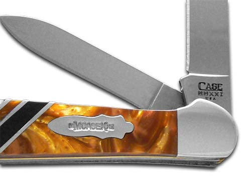 W.R. Case XX Knives Copperhead Vault Collection 24K & Black Pearl Corelon 9249W-24KBLK Stainless Pocket Knife