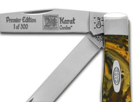 W.R. Case XX Knives 24K Gold Genuine Corelon 1/500 Trapper Pocket Knife 925424KT