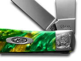 Case XX™ Knives Trapper Engraved Bolster Cat's Eye Corelon Stainless 9254CE/E