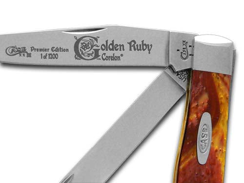 W.R. Case XX Knives Genuine Golden Ruby Corelon Trapper 1/1200 Stainless Pocket Knife 9254GR