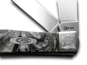 W.R. Case XX Knives Engraved Bolster Series Ivory Quartz Corelon Trapper Pocket Knife 9254IQ/E