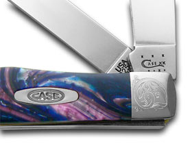 W.R. Case XX Knives Engraved Bolster Series Lolly Pop Corelon Trapper Pocket Knife 9254LP/E