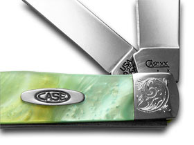 W.R. Case XX Knives Engraved Bolster Series Genuine Rainbow Corelon Trapper Pocket Knife 9254RB/E